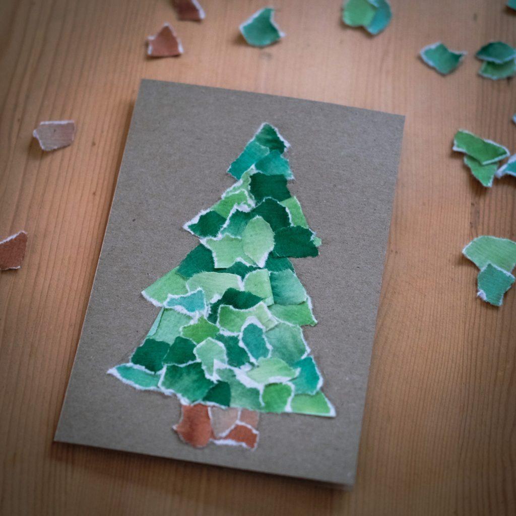 beklebte Weihnachtskarte | Blog Waldorfshop